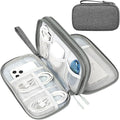 FYY Electronic Organizer, Travel Tech Pouch Bag, Medium, Dark Grey | Wrist Strap, Waterproof, Double Layers Portable Electronics Travel Carrying Case for Cord, Charger, Daily Business Trips Use by FYY