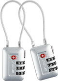 TSA Accepted Luggage Travel Lock, Set-Your-Own Combination Lock for School Gym Locker, Luggage Suitcase Baggage Locks, Filing Cabinets, Toolbox, Case (Silver, 2 Pack) by BV