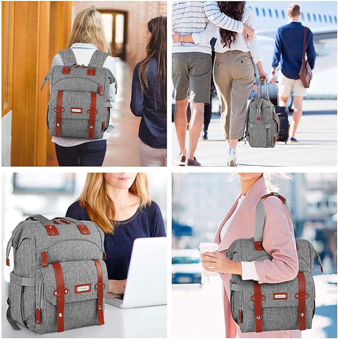 FALANKO Laptop Backpack for Women, 15.6 Inch Computer Backpack Doctor Teacher Work Purse Bookbag, Wide Top Open College Water Resistant Travel Casual Shoulder Bag - Image 6