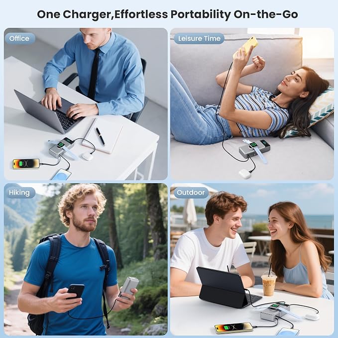 5-in-1 Portable Charger for iPhone,40800mAh Power Bank Built-in Retractable Cable and iWatch Charger,25W PD QC4.0 Fast Charging Battery Pack,Travel Essential Phone Charger for iPhone 17/16/15,Android - Image 7