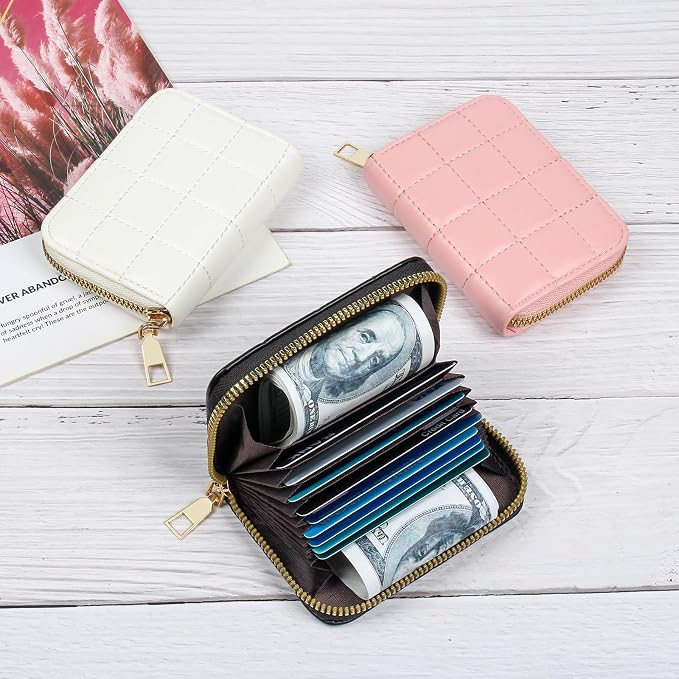 Credit Card Wallet, RFID Card Case Wallet, Zipper Card Cases Holder for Men Women, RFID Blocking, KeyChain Wallet, Compact Size Card Organizer Case for Women - Image 7