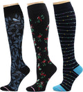 Dr. Motion 3 Pairs Therapeutic Graduated Compression Women's Knee-hi Socks by Dr.+Motion