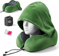 SkytraxComf® Travel Neck Pillow with Hood for Privacy on Long Flights | Memory Foam | Airplane Sleep | Safety-Tested Materials | Extra Large Hood | Chin Support | Earplugs | Washable Cover by SKYTRAXCOMF