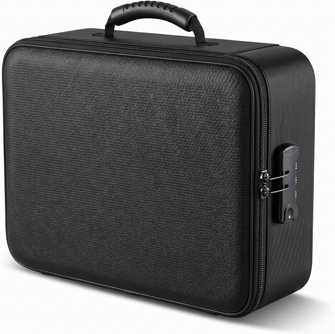 Fireproof Document Box (Soft-Shell) with Lock, 5200°F Fireproof & Water-Resistant File Organizer for Important Documents, Certificates, Passport & 14" Laptop, Home Office Travel by Unknown