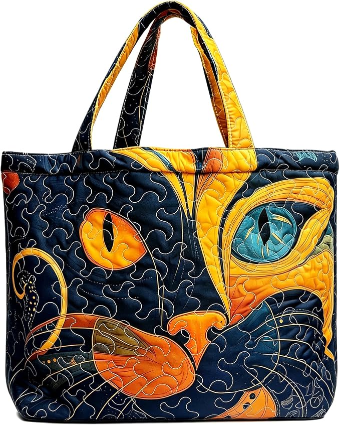 Women's Quilted Tote Bag – Lightweight Large Capacity Foldable for Travel | 20.87" L x 15.75" H - Image 5