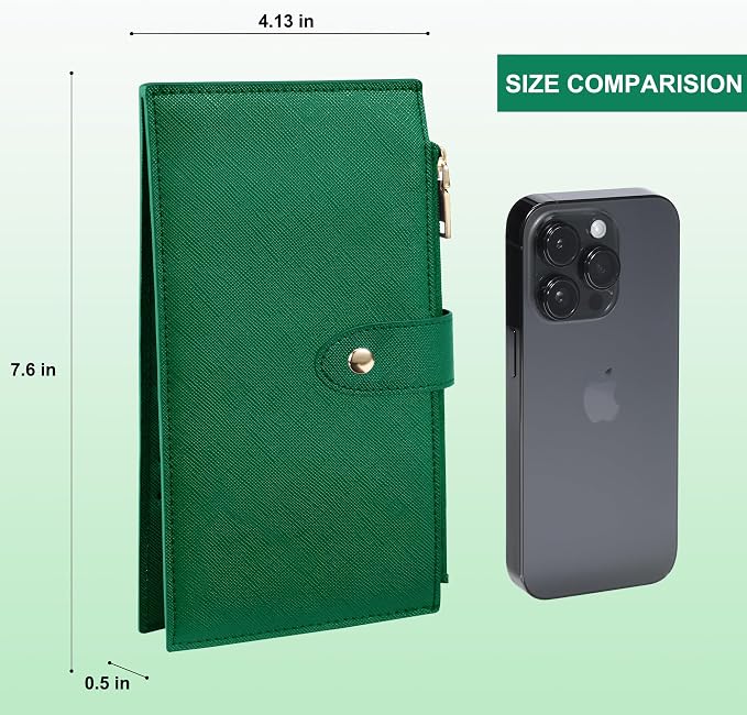 Travelambo RFID Wallet Women Large Size Bifold Multi Card Wallet Case with Zipper Pocke Credit Card Holder for Women - Image 3