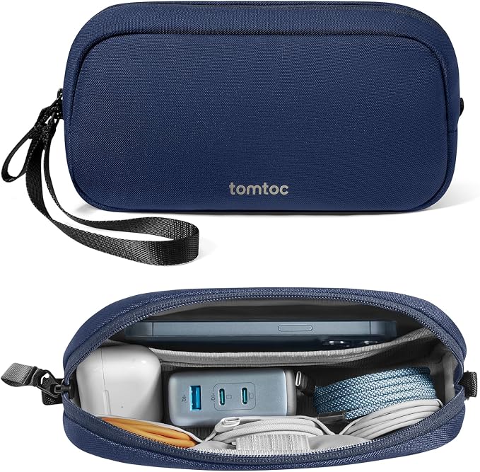 tomtoc Electronics Organizer Travel Case, Cable Organizer for Essentials | Water Resistant Tech Pouch Accessories Travel Bag Carry Storage for Cord, Phone, Cables, Airpods, USB Drive, Daily Items by tomtoc