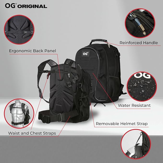 CityRunner Waterproof Motorcycle Backpack 2 Helmets 3 Carry Options 30-35L | Expandable storage with laptop compartment, helmet strap and reflective details for commuting, touring and daily rides. - Image 6