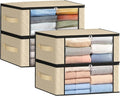 35L Closet Organizers, Foldable Under Bed Storage Containers | Storage Bags with Zippers,Window and Handles for Organizing Bedroom, Closet, Clothing,Organization with Handle by Fabtotes