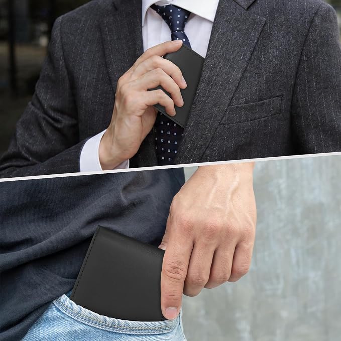 Chelmon Slim Wallet for Men ID Window with RFID Blocking Front Pocket Minimalist Bifold Bussiness Card Holder Gift for Men - Image 6