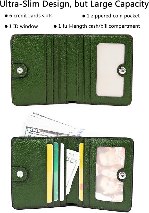 Small Leather Wallet for Women, Ladies Credit Card Holder RFID Blocking Women's Mini Bifold Pocket Purse - Image 2