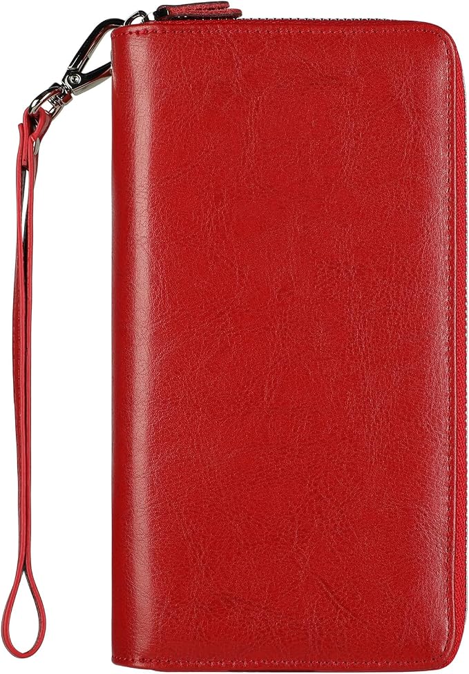 Small Compact Women Wallet RFID Blocking Genuine Leather Bifold Purse with ID Windows by Lavemi