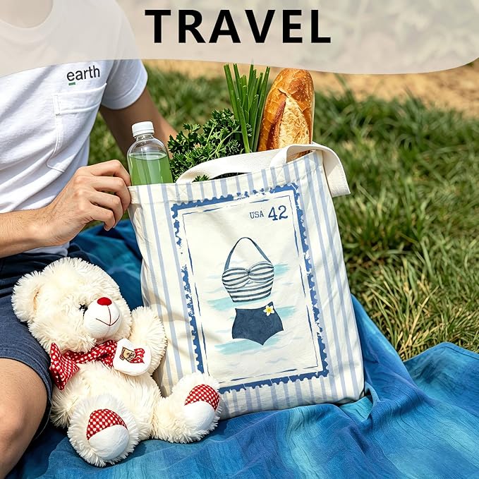 Summer Coastal Beach Canvas Tote Bag - Image 2