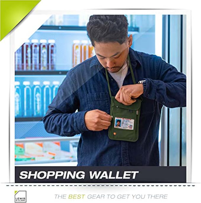 Lewis N. Clark Men's RFID Blocking Stash Wallet, Travel Neck Pouch Passport Holder for Women & Men, Olive, One Size - Image 11