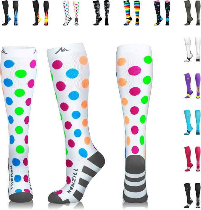 NEWZILL Medical Compression Socks for Women & Men, 20-30 mmHg Knee-High Support for Circulation, All-Day Comfort for Work Travel Running Cycling and Fitness by NEWZILL