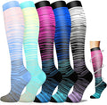5/6 Pairs Graduated Compression Socks for Women&Men 20-30mmhg Knee High Socks Travel Hiking Running Stocking by HiClasmix