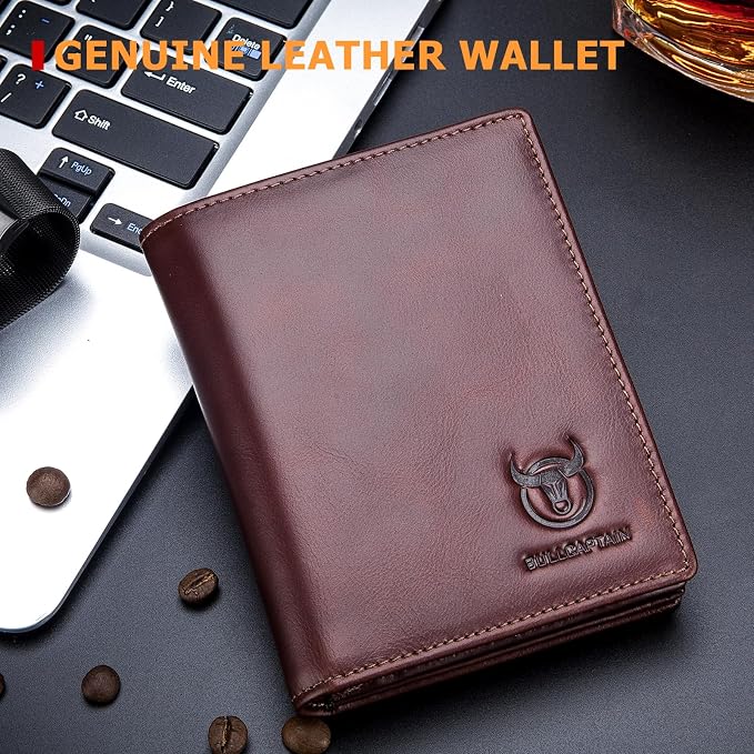 BULLCAPTAIN Large Capacity Genuine Leather Wallet for Men QB-027 | Bifold Wallet,RFID Blocking,Credit Card Holder,15 Card Slots,Special Expandable Design,gift choice - Image 2