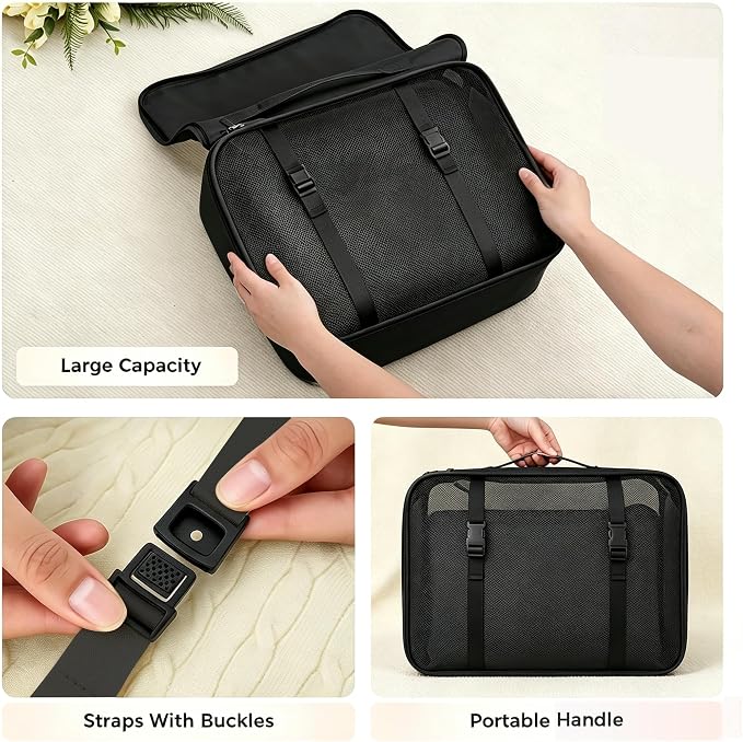 8 Set Packing Cubes for Travel Essentials, Suitcase Organizer Bags, Carry-On Luggage Accessories for Travel Essentials, Must-Have for Airplane, Road Trip & Camping (Black) - Image 5