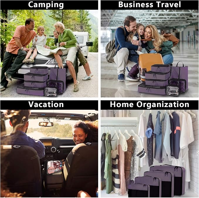 BAGAIL 8 Set/9 Set Packing Cubes Luggage Packing Organizer for Travel, Suitcase Packing Bags for Travel Accessories - Image 6