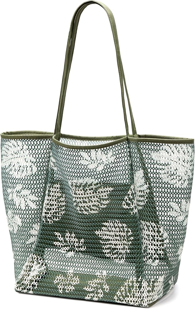 KALIDI Beach Mesh Tote Bag, Casual MAX 23L Summer Foldable Hobo Bag Women | Sandproof Widen Strap Large Shoulder Bag For Lake Pool Vacation Travel Picnic Grocery Market Shopping Carrier by KALIDI