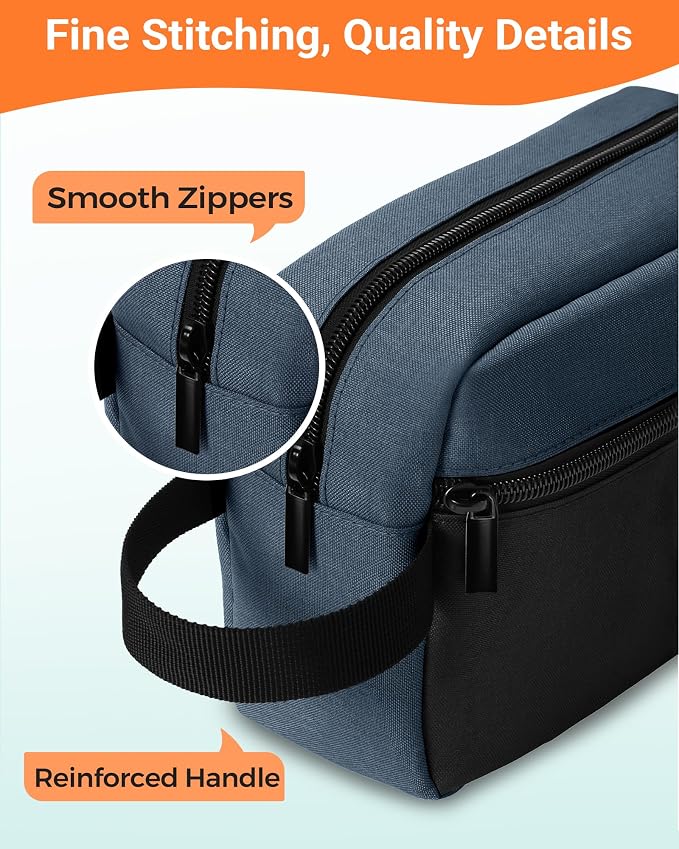 Elviros Travel Toiletry Bag for Men Hanging Toiletries Dopp Kit Small Bathroom Hygiene Tool and Medicine bag for Traveling Essential Shaving Pouch,Gifts for Men(Blue&Black) - Image 5