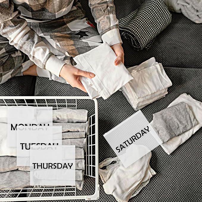 35Pcs Packing Cubes for Days of Week,Frosted Travel Organizer Pouches for Suitcases Packaging Bags Luggage Packing Cubes Packing Organizers Days of Week Travel Pouches for Home Storage Organizing Bags - Image 7