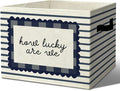 Positive Encouraging Calming Storage Bins Box with Handles Organizer Basket | cheerful uplifting foldable basket for organizing, striped collapsible toys clothes for playroom nursery bedroom, 10x14 in by Unknown
