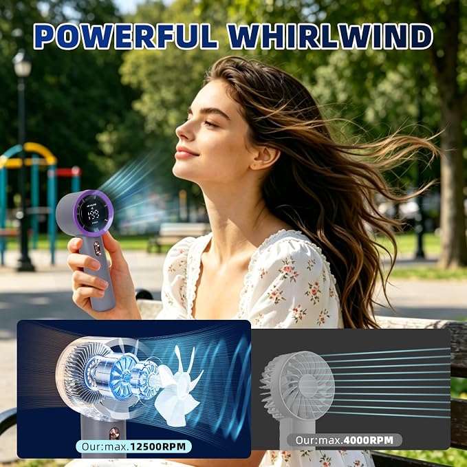 Portable Handheld Fan, Compact Personal Mini Fan (Pink) - Image 6