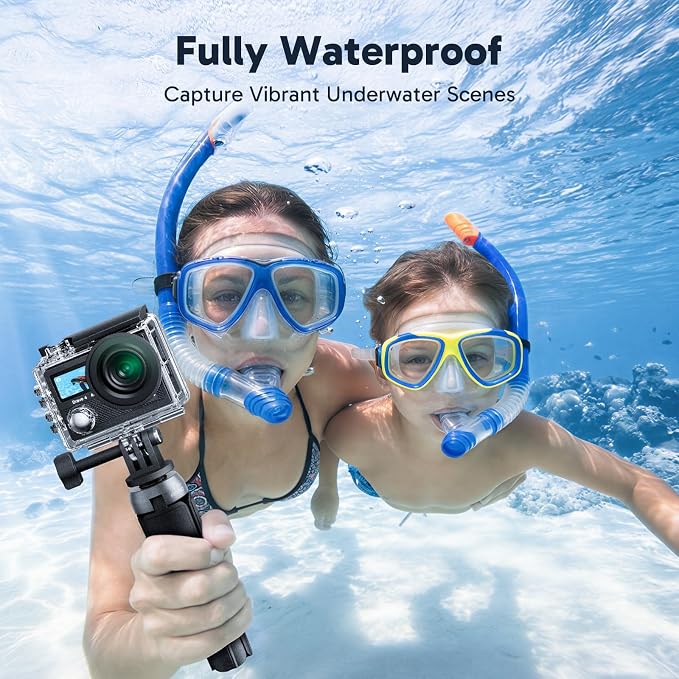 AKASO Brave 4 Action Camera 4K30fps with 256GB MicroSD U3 Card Bundle | 20MP EIS WiFi 170° FOV 5X Zoom Waterproof Underwater Camera for Snorkel, Travel, Bicycle, Helmet, Motorcycle Accessories Kit - Image 4