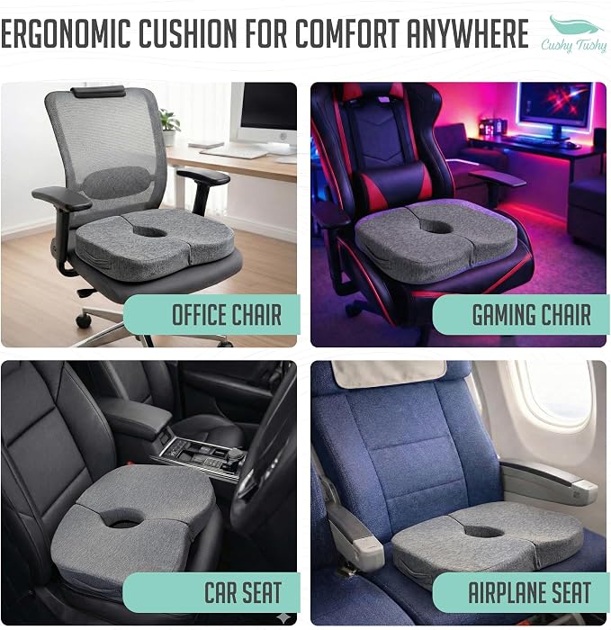Tailbone Pain Relief Cushion - Premium Foldable Travel Tailbone Seat Cushion - for Relief of Lower Back, Sciatic, Butt and Tailbone Pain - Perfect for Home, Office & Driving - Image 7