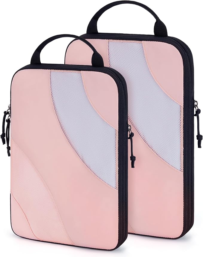 BAGSMART Compression Packing Cubes for Travel | Lightweight suitcase organizers bag set, space-saving double zipper expansion for carry-on luggage & travel organization by BAGSMART