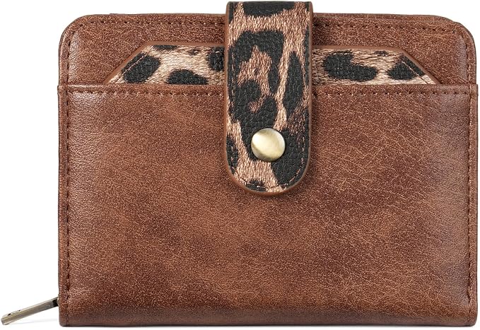 GAEKEAO Small Leather Credit Card Holder Wallets for Women RFID Blocking Bifold Wallet Zipper Pocket with Removable ID Window - Image 9