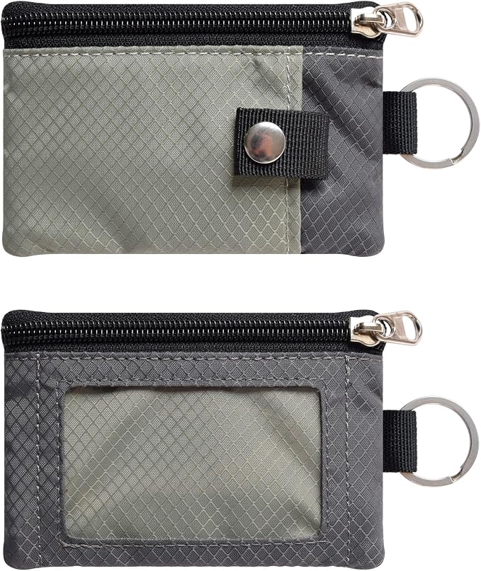 CHENSPRX Minimalist RFID Blocking Small Wallet with ID Window,WaterResistant Zip Id Case Wallet with Lanyard Keychain for Cards,Cash,Travel,Women,Men - Image 3