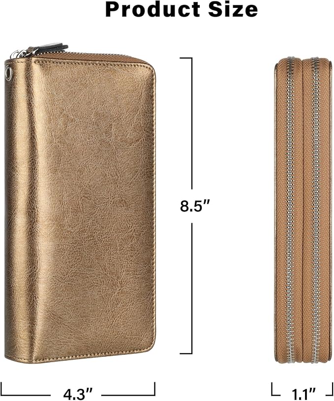 Small Compact Women Wallet RFID Blocking Genuine Leather Bifold Purse with ID Windows - Image 6