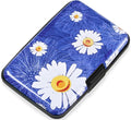 Mayski Credit Card Holder for Women RFID Blocking Wallet, White Flower | Card Wallets for Women Small Mini Business Metal Accordion Aluminum Alloy Hard Case for Men by SLIMELEGANCEPERSONIFIED