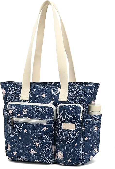 Women Tote Bag With Muti-Pockets,Lightweight Shoulder Bag,Large Capacity Handbag for Travel, Work, Gym by SANFAN