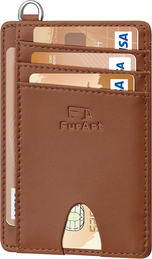 FurArt Slim Minimalist Wallet RFID Credit Card Holder for Men | slim minimalist compact rfid id window thin by FurArt