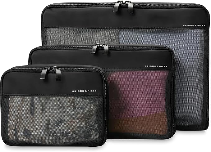 Briggs & Riley Compression Packing Cube Set for Women & Men - Bag Organizer for Checked Suitcase & Luggage, Pack Accessories for Vacation - 3-Piece, Black - Image 3