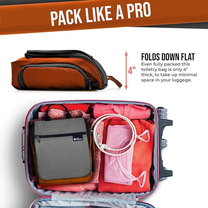 D&D Wanderlust D&D Hanging Travel Toiletry Bag for Men and Women – Cosmetics, Makeup and Toiletries Organizer Kit with 10 Compartments - Image 7
