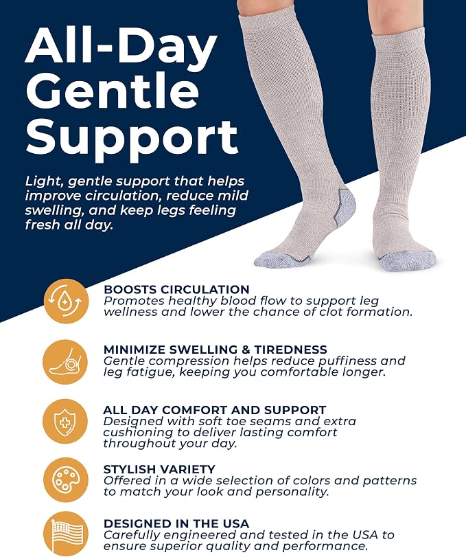 Pembrook® Light Compression Socks for Men & Women - 3 Pairs | 8-15 mmhg Compression Dress Socks for Men | Support Socks - Image 2