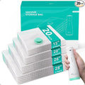 Vacuum Seal Bags for Clothing Travel with Cordless Electric Pump, 20 Pack | 4 Combo Size, Compression Packing Bags for Clothes, Blankets, Bedding, Home Seasonal Storage, Luggage & Suitcase Space Saver by NUTICT