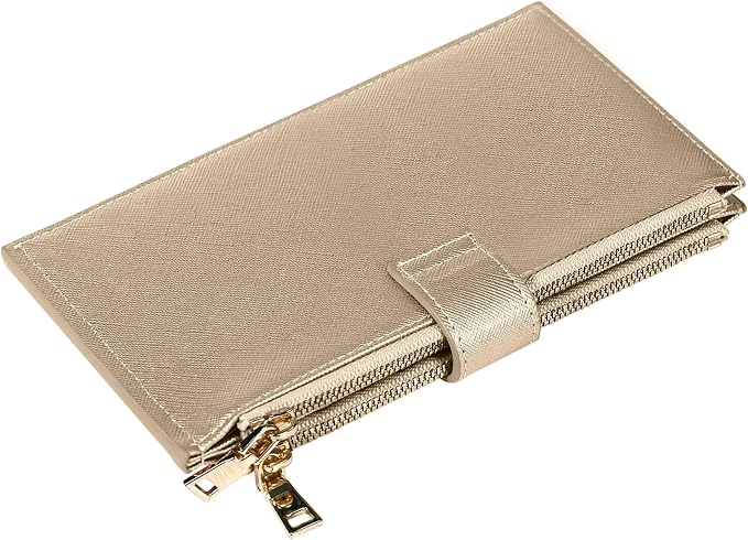 Travelambo RFID Wallet Women Large Size Bifold Multi Card Wallet Case with Zipper Pocke Credit Card Holder for Women - Image 9
