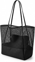 Mesh Beach Tote Bag for Women, Sandproof Quick Dry Foldable Travel Bag by Unknown