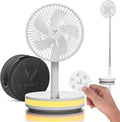 VENTY Portable Fan - Wireless Battery Operated Fan - 4 Speeds - LED Lighting - Carry Case & Remote Control - Cruise Travel - Outdoor Travel RV Power Bank With USB-C Port (White with Case) by VentyFan