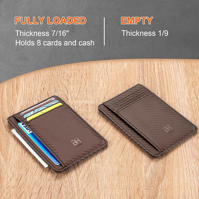 GH GOLD HORSE Slim RFID Blocking Card Holder Minimalist Leather Front Pocket Wallet for Women | Slim - Image 7