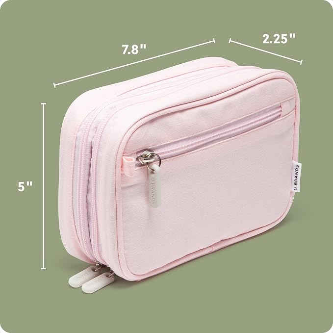 U Brands Electronics Organizer Travel Case, Cord Storage, 7.8" x 5", Pink - Image 2