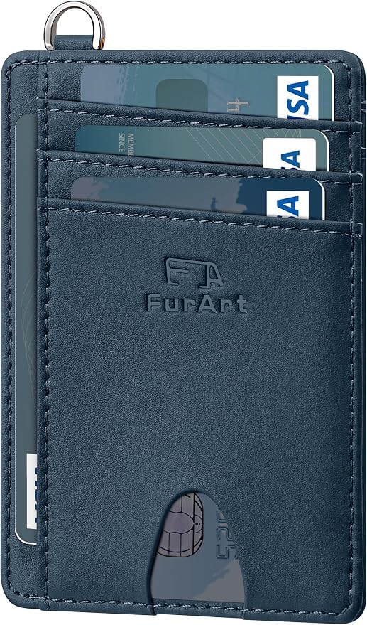 FurArt Slim Minimalist Wallet RFID Credit Card Holder for Men | slim minimalist compact rfid id window thin by FurArt