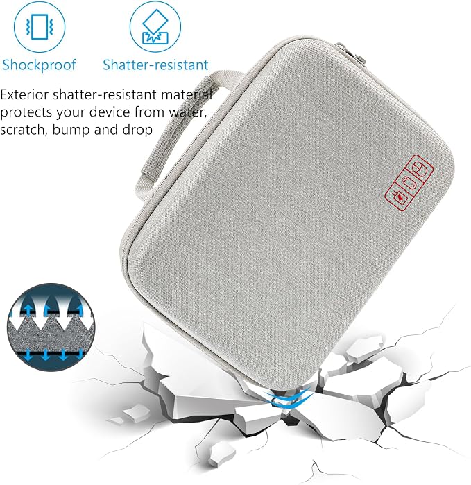 ProCase Hard Travel Electronic Organizer Case for MacBook Power Adapter Chargers Cables Power Bank Apple Magic Mouse Apple Pencil USB Flash Disk SD Card Small Portable Accessories Bag - Image 4
