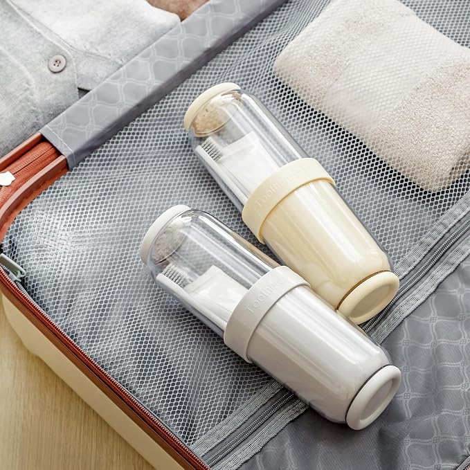 Toothbrush Cup with Cover, Travel Toothbrush Case Portable Toothbrush Holder for Traveling Business Camping School Bathroom (Beige) - Image 9