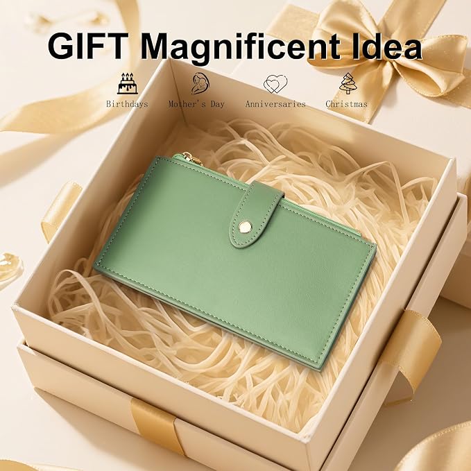Travelambo Leather Wallets for Women Slim RFID Blocking Bifold Credit Card Holder Wallet - Image 6